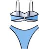 imageFloerns Womens 2 Piece Colorblock Push Up Underwire Summer Swimwear Bikini SetsGreen and Blue