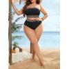 imageFloerns Womens Plus Size 2 Piece Bathing Suit Strapless Bandeau Tube Bikini SetBlack