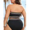 imageFloerns Womens Plus Size 2 Piece Bathing Suit Strapless Bandeau Tube Bikini SetBlack