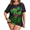 imageFloerns Womens Plus Size 3 Piece High Waist Bikini Swimsuit with Mesh Cover UpGreen