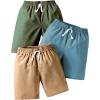 imageFloerns Boys 3 Piece Letter Patched Drawstring Waist Shorts Straight Leg ShortsMulticolor