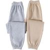 imageFloerns Girls 2 Pcs Elastic Waist Jogger Pants Active Running SweatpantsApricot