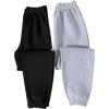 imageFloerns Girls 2 Pcs Elastic Waist Jogger Pants Active Running SweatpantsBlack and Grey