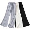 imageFloerns Girls 3 Pcs Flare Leg Split Hem Soft Solid Elastic Waist PantsApricot
