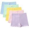 imageFloerns Girls 5 Piece Solid Lettuce Trim Athletic Running Biker ShortsBlue Multi