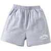 imageFloerns Girls Letter Graphic Print Elastic Waist Running Track ShortsLight Grey