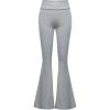 imageFloerns Girls Solid Elastic Waist Flare Leg Pants Bell Bottom Skinny TrousersGrey