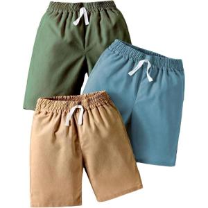 imageFloerns Boys 3 Piece Letter Patched Drawstring Waist Shorts Straight Leg ShortsMulticolor