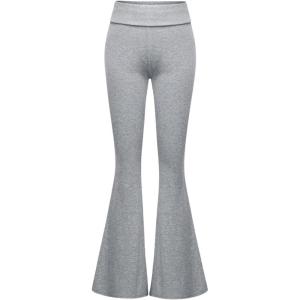 imageFloerns Girls Solid Elastic Waist Flare Leg Pants Bell Bottom Skinny TrousersGrey
