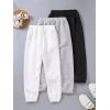 imageFloerns Boys 3 Piece Letter Print Elastic Waist Athletic Running SweatpantsBlack White Grey
