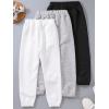 imageFloerns Boys 3 Piece Letter Print Elastic Waist Athletic Running SweatpantsBlack White Grey
