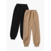 imageFloerns Girls 2 Piece Bow Front Elastic Waist Active Running Jogger SweatpantsBlack Multi