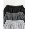 imageFloerns Girls 3 Pcs Elastic Waist Jogger Pants Letter Print SweatpantsBlack Grey Multi