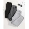 imageFloerns Girls 3 Pcs Elastic Waist Jogger Pants Letter Print SweatpantsBlack Grey Multi