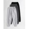 imageFloerns Girls 3 Pcs Elastic Waist Jogger Pants Letter Print SweatpantsBlack Letter