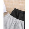 imageFloerns Girls 3 Pcs Elastic Waist Jogger Pants Letter Print SweatpantsDark Grey Multi
