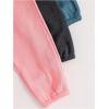imageFloerns Girls 3 Pcs Elastic Waist Jogger Pants Letter Print SweatpantsPink