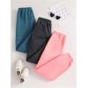 imageFloerns Girls 3 Pcs Elastic Waist Jogger Pants Letter Print SweatpantsPink