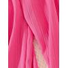 imageFloerns Girls Paperbag Waist Plisse Wide Leg Elastic Waist Loose Fit Long PantsHot Pink