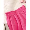imageFloerns Girls Paperbag Waist Plisse Wide Leg Elastic Waist Loose Fit Long PantsHot Pink