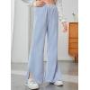 imageFloerns Girls Solid Elastic High Waist Sweatpants Running Loose Fit Pants TrousersLight Blue