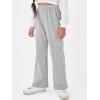 imageFloerns Girls Solid Elastic High Waist Sweatpants Running Loose Fit Pants TrousersLight Grey