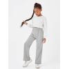 imageFloerns Girls Solid Elastic High Waist Sweatpants Running Loose Fit Pants TrousersLight Grey