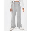imageFloerns Girls Solid Elastic High Waist Sweatpants Running Loose Fit Pants TrousersLight Grey