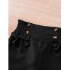 imageFloerns Girls Straight Leg Elastic Waist Trousers Bow Front Solid Shirred PantsBlack