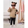 imageFloerns Girls and Toddlers Classic Solid Footless Tights Leggings PU Leather PantsBlack