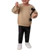 imageFloerns Girls and Toddlers Classic Solid Footless Tights Leggings PU Leather PantsBlack