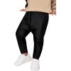 imageFloerns Girls and Toddlers Classic Solid Footless Tights Leggings PU Leather PantsBlack