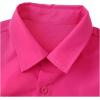 imageFloerns Mens 2 Piece Outfit Short Sleeve Shirt Blouse and Drawstring Shorts SetHot Pink