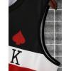 imageFloerns Mens 2 Piece Outfit Sleeveless Colorblock Tank Drawstring Waist Shorts SetRed