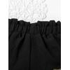 imageFloerns Toddler Girls 4 Pcs Solid Elastic Paperbag Waist Kid Clothes Casual ShortsBlack