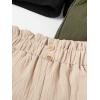 imageFloerns Toddler Girls 4 Pcs Solid Elastic Paperbag Waist Kid Clothes Casual ShortsBlack
