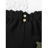 imageFloerns Toddler Girls 4 Pcs Solid Elastic Paperbag Waist Kid Clothes Casual ShortsBlack
