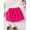 imageFloerns Toddler Girls Bow Knot Front Skorts Elastic Waist Solid Skirt ShortsHot Pink