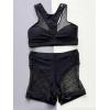 imageFloerns Womens 2 Piece Fishnet Mesh Racerback Solid Bikini Swimsuit Bathing Suit Set