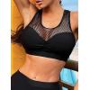 imageFloerns Womens 2 Piece Fishnet Mesh Racerback Solid Bikini Swimsuit Bathing Suit Set