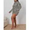 imageFloerns Womens 2 Piece Outfit Striped Long Sleeve Blouse Top with Shorts SetBlack