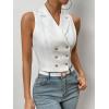 imageFloerns Womens Double Breasted Sleeveless Notched Lapel Vest Blazer JacketWhite