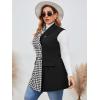 imageFloerns Womens Plus Size Houndstooth Print Colorblock Shawl Collar Vest BlazerA Black and White