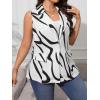 imageFloerns Womens Plus Size Houndstooth Print Colorblock Shawl Collar Vest BlazerBlack White Ivory