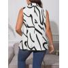 imageFloerns Womens Plus Size Houndstooth Print Colorblock Shawl Collar Vest BlazerBlack White Ivory