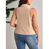 imageFloerns Womens Plus Size Lapel Collar Sleeveless Button Front Vest BlazerApricot