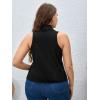 imageFloerns Womens Plus Size Lapel Collar Sleeveless Button Front Vest BlazerBlack