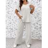imageFloerns Womens Plus Size Short Sleeve Tee Shirt Wide Leg Pants 2 Piece TracksuitApricot