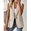 imageFloerns Womens Sleeveless Lapel Collar Neck Single Breast Vest Blazer JacketApricot
