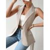 imageFloerns Womens Sleeveless Lapel Collar Neck Single Breast Vest Blazer JacketApricot